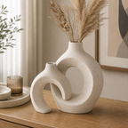 Cozy Haven European Ceramic Vase Set White Simple Home Decoratio - Cozy Haven lifestyle image
