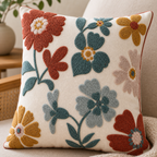 Cozy Haven Flower Towel Embroidered Pillow Cover Square Mesh Pop - Cozy Haven lifestyle image