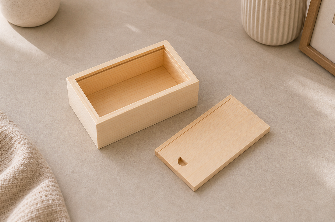 Solid Wood Storage Box - Sliding Top