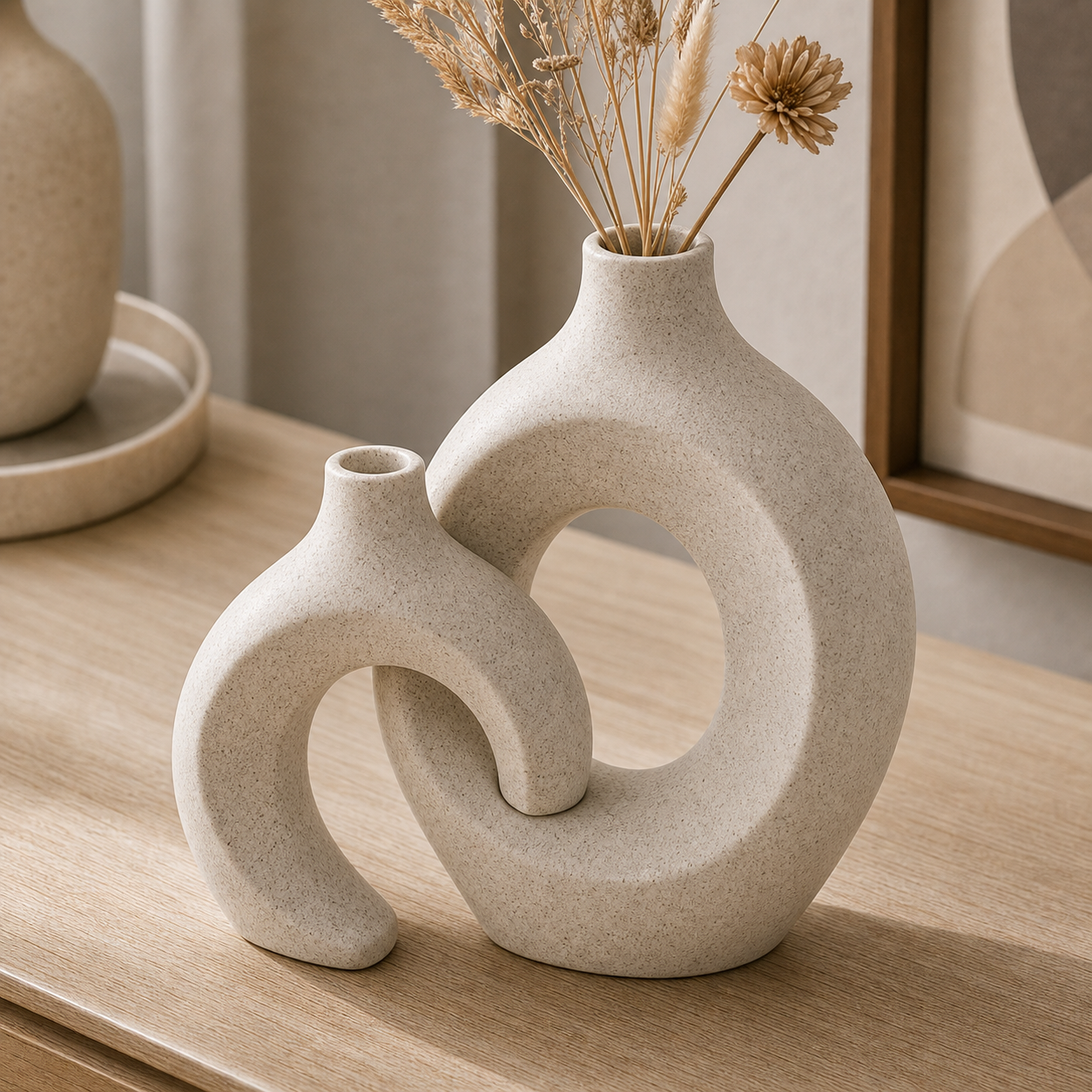 Cozy Haven European Ceramic Vase Set White Simple Home Decoratio - Cozy Haven lifestyle image