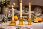 Cozy Haven Double Sided Vintage Ribbed Taper Glass Candle Holder - Cozy Haven lifestyle image