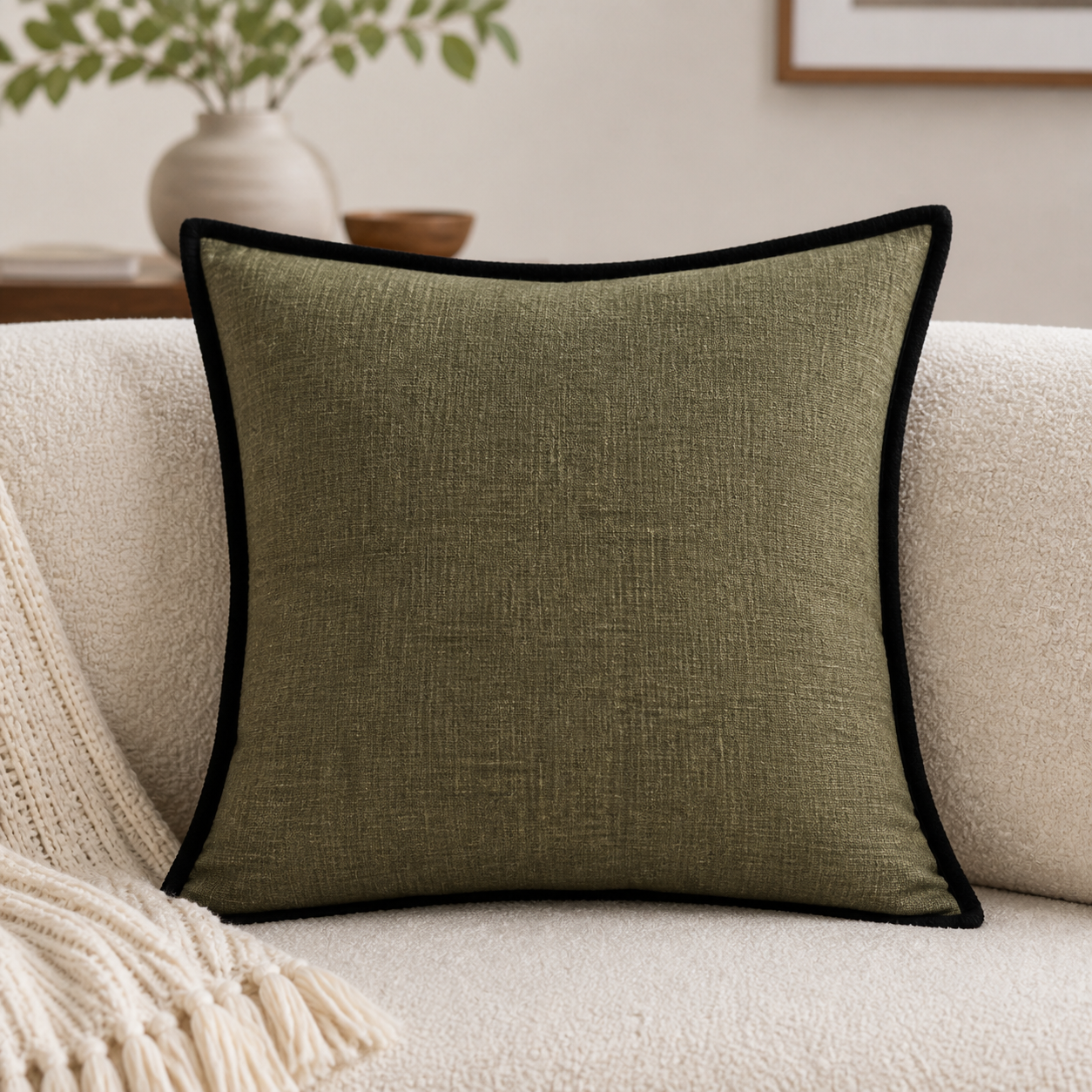 Cozy Haven French Medieval Style Pillowcase Black Border Retro G - Cozy Haven lifestyle image
