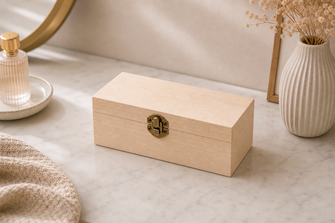 Solid Wood Jewelry Box Desktop Storage Organizer