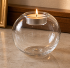 Cozy Haven Elegant Round Glass Candle Holders - Center - Cozy Haven lifestyle image