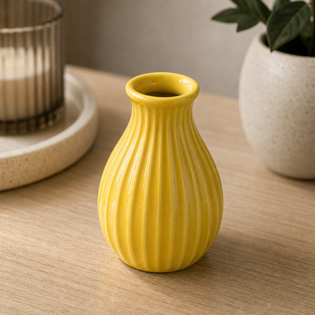 Mini Ceramic Vase - Yellow