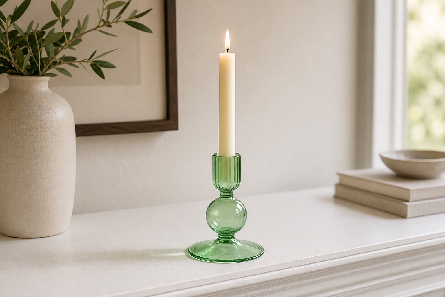 Cozy Haven Glass Candle Stick Holder Crystal Flower Vase Home De - Cozy Haven lifestyle image