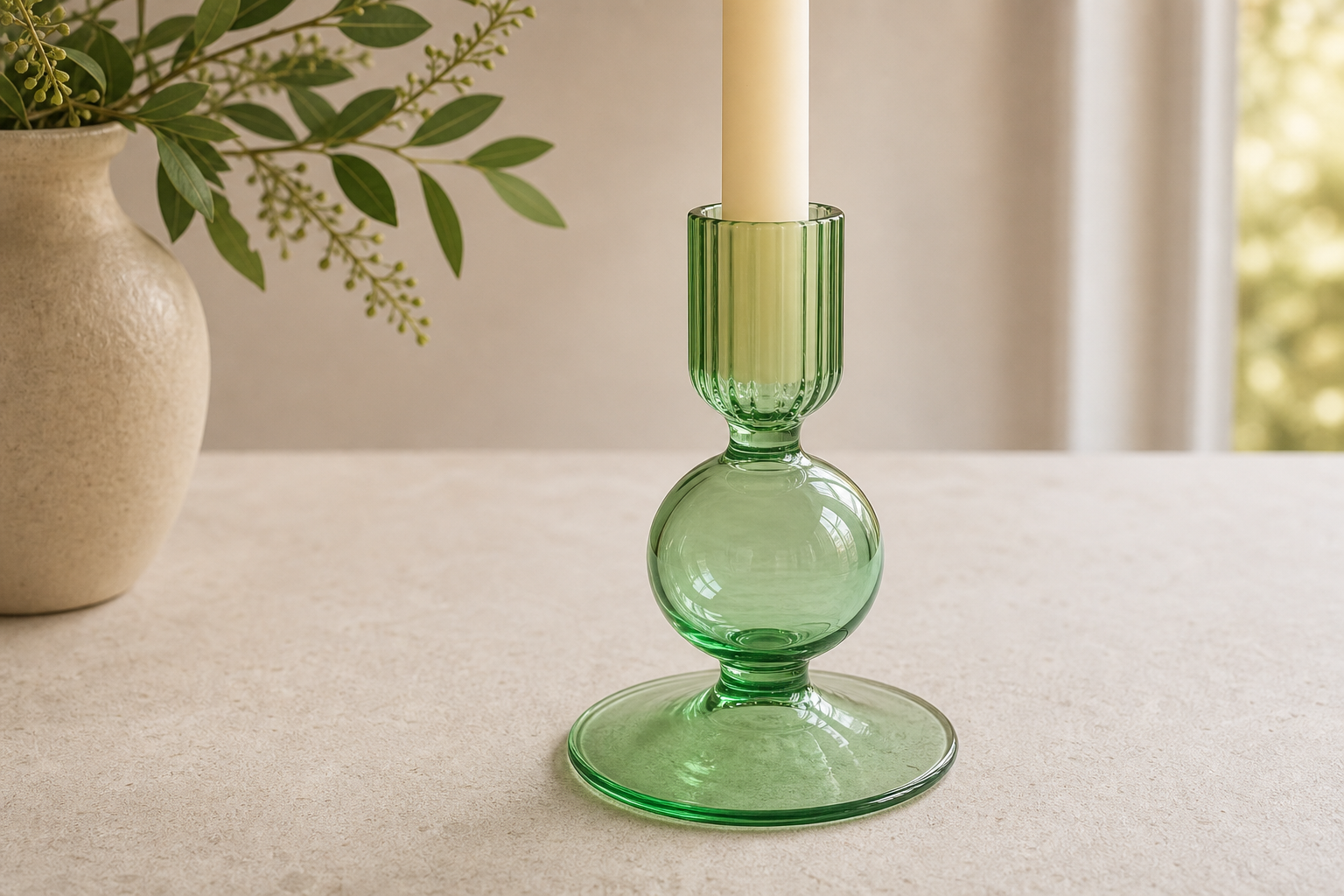 Cozy Haven Glass Candle Stick Holder Crystal Flower Vase Home De - Cozy Haven lifestyle image