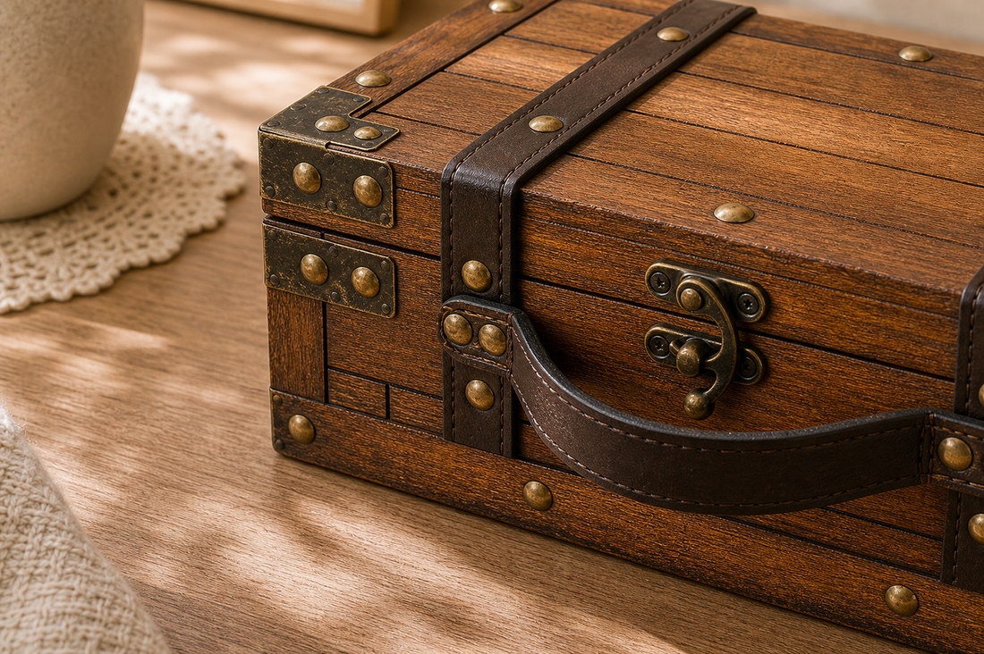 Jewelry Box — Wooden Treasure Chest - Dark Vintage Finish