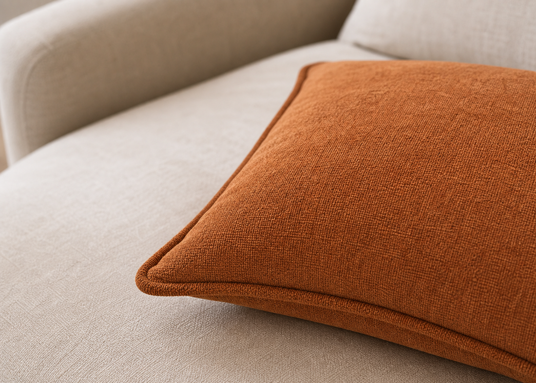 Soft Chenille Pillow Cover - Rust