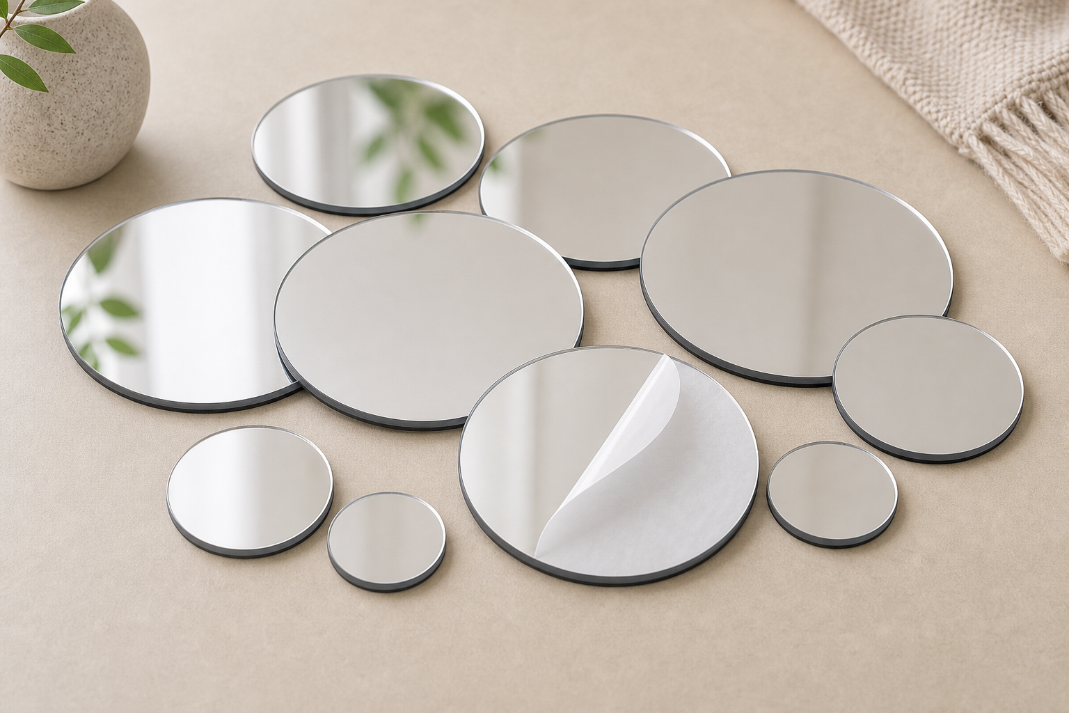 Cozy Haven Diameters Of 5 8 , Silver Thickened Acrylic Mirr - Cozy Haven lifestyle image