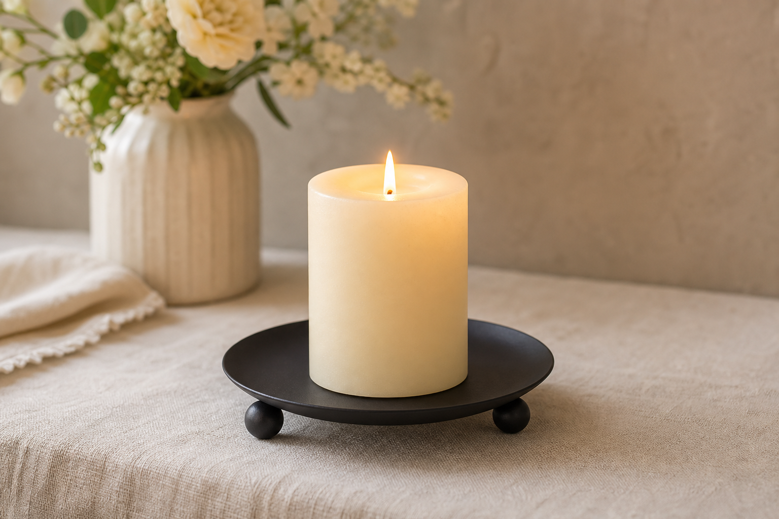 Christmas Tablescape Set — Garland, Runner & Candle Holder