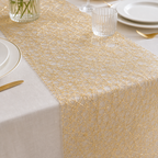 Cozy Haven Cm Gold Table Runner Metallic Glitter Table Cloths R - Cozy Haven lifestyle image