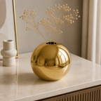 Cozy Haven Plating Golden Ball Ceramic Vase Ornaments - Cozy Haven lifestyle image