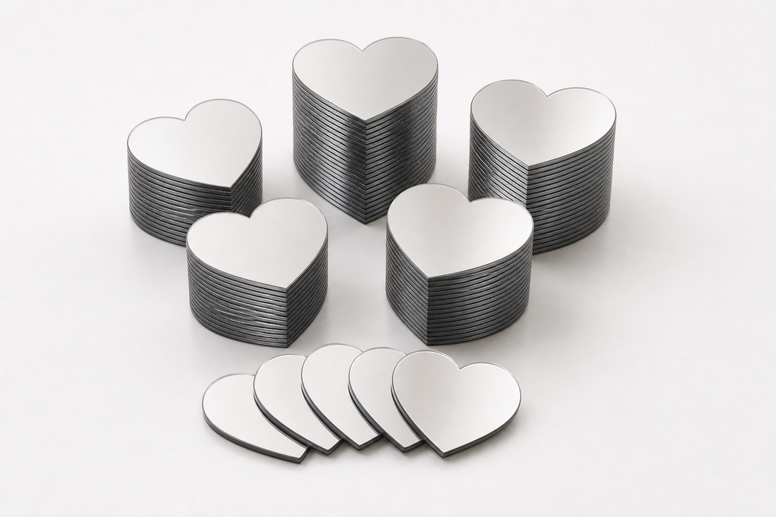 Wall Mirror — Heart Acrylic Stickers - 100 Pack
