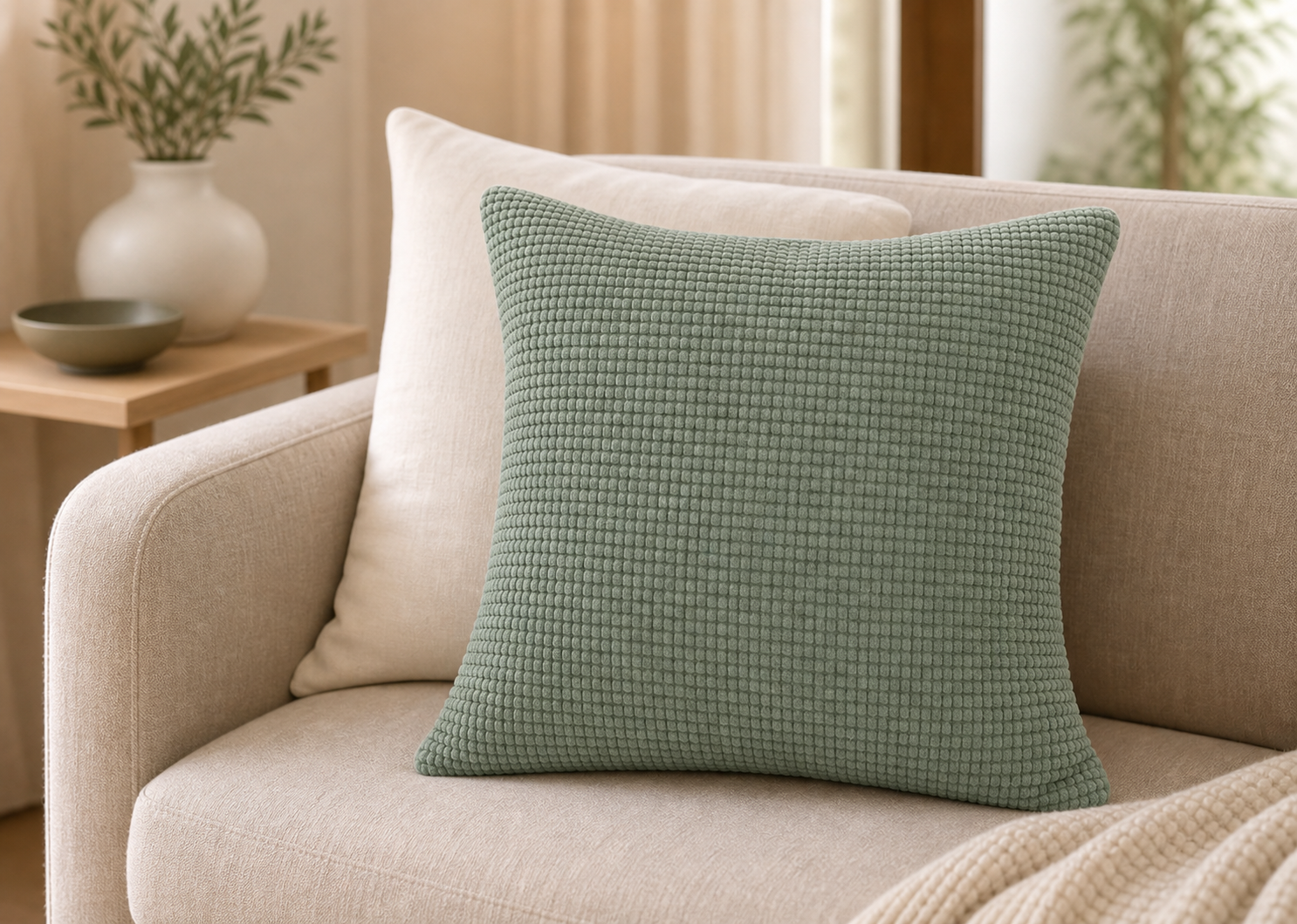 Cozy Evening Set — Pillows, Candlelight & Runner