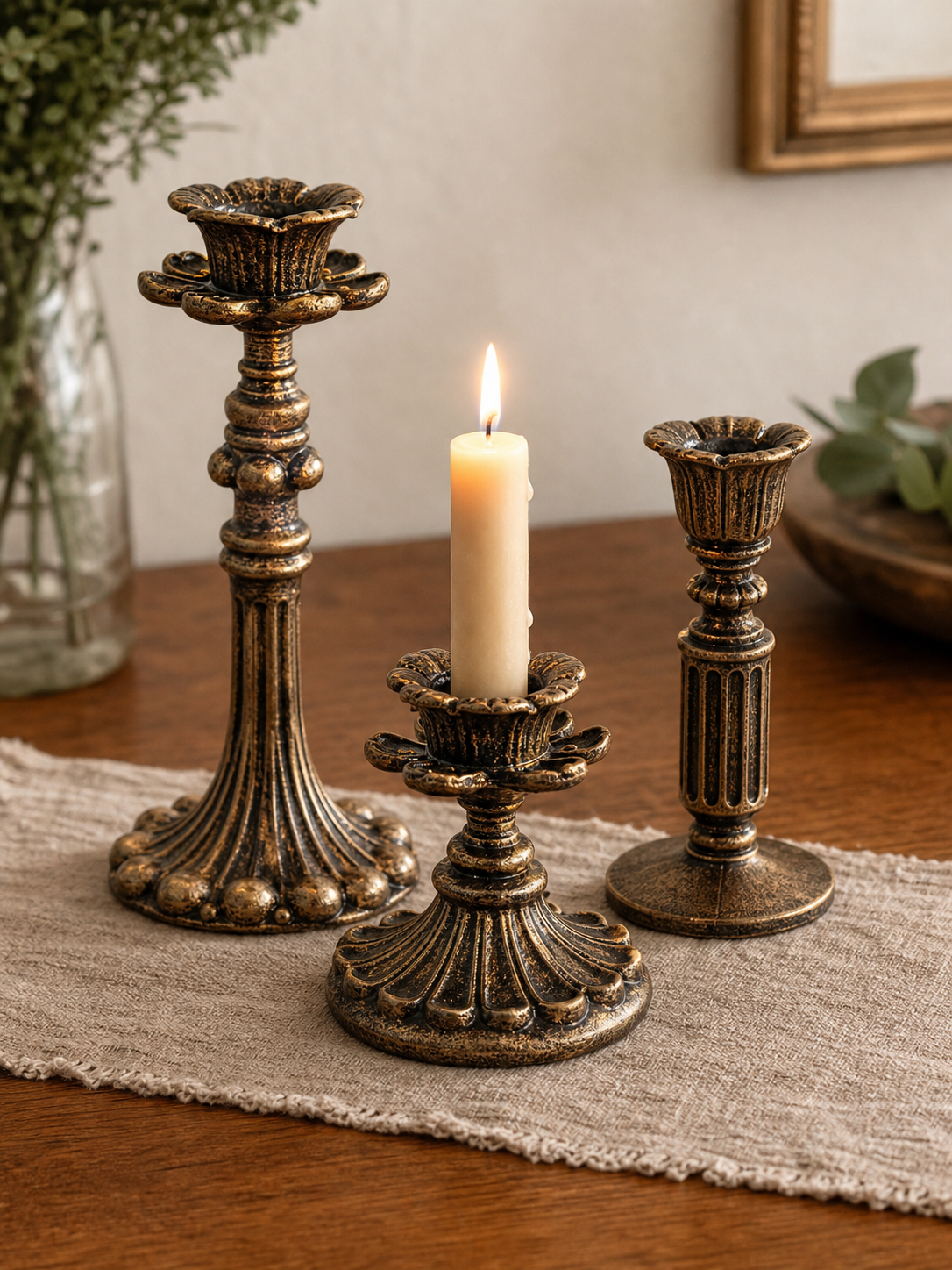 Candle Holders — Vintage Taper - Antique Bronze Finish