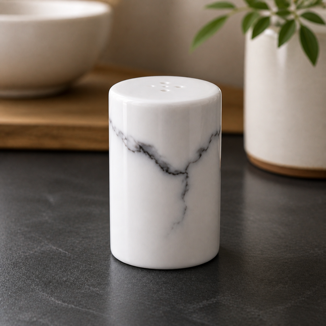 Marble-Look Ceramic Spice Shaker