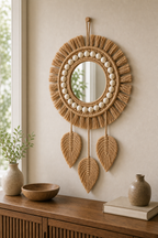 Cozy Haven Round Wall Mirrors Room Decor Hand Woven Decorative M - Cozy Haven lifestyle image