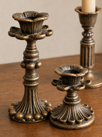 Cozy Haven Vintage Taper Candle Holders - Antique Bronze Finish - Cozy Haven lifestyle image