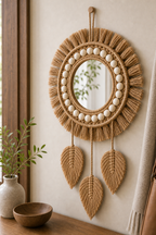 Cozy Haven Round Wall Mirrors Room Decor Hand Woven Decorative M - Cozy Haven lifestyle image
