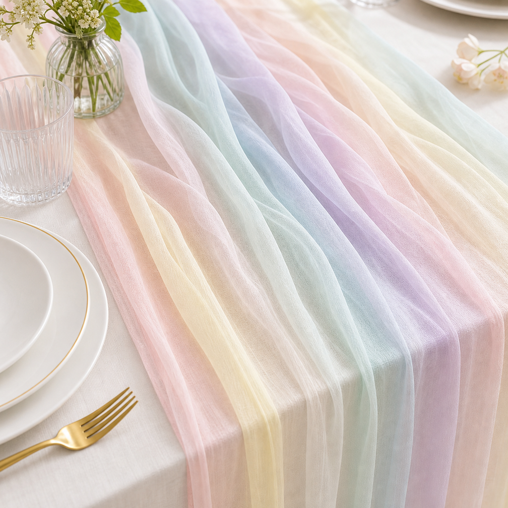 Cozy Haven Cmx275Cm Rainbow Gradient Gauze Table Runner,Shee - Cozy Haven lifestyle image
