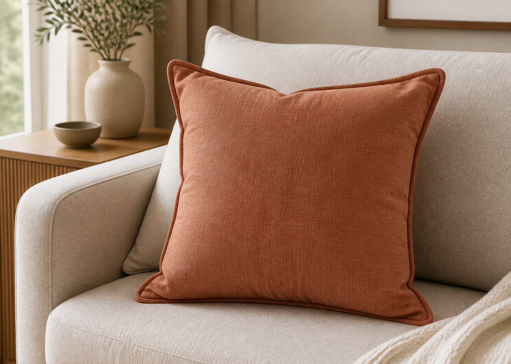 Cozy Haven Solid Color Pillow Cover Cotton Linen Sofa Waist Pill - Cozy Haven lifestyle image