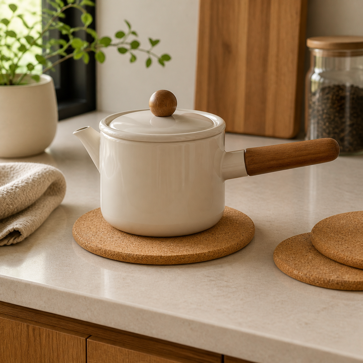 Cozy Haven Cup Mat Natural Cork Coasters Placemats For Table - Cozy Haven lifestyle image