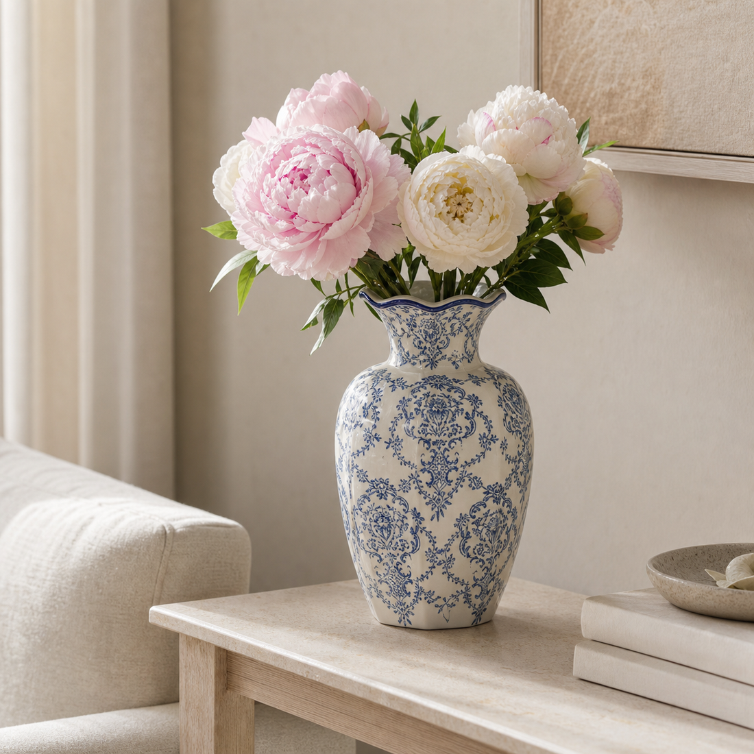 Ceramic Vase — Vintage Blue and White Porcelain
