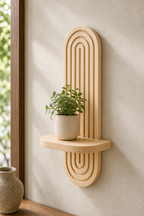 Cozy Haven Boho Style Wooden Wall Shelves - Geometric Wall Mount - Cozy Haven lifestyle image