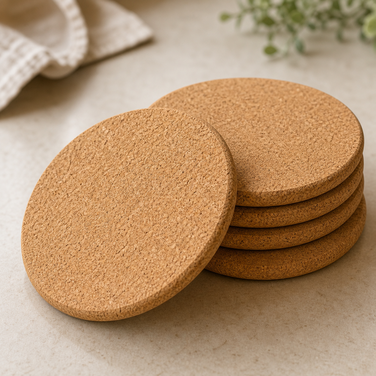 Cozy Haven Cup Mat Natural Cork Coasters Placemats For Table - Cozy Haven lifestyle image
