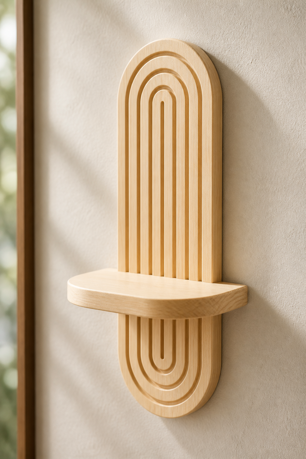 Cozy Haven Boho Style Wooden Wall Shelves - Geometric Wall Mount - Cozy Haven lifestyle image