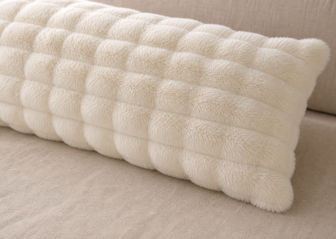 Throw Pillow Covers — Plush Bubble Long - Cream
