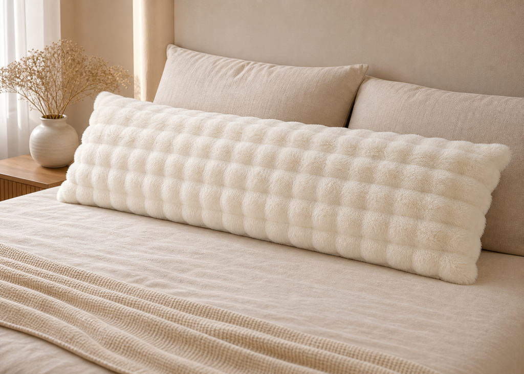 Cozy Haven Solid-Color Plush Pillow Long Pillowcase, Decorative - Cozy Haven lifestyle image