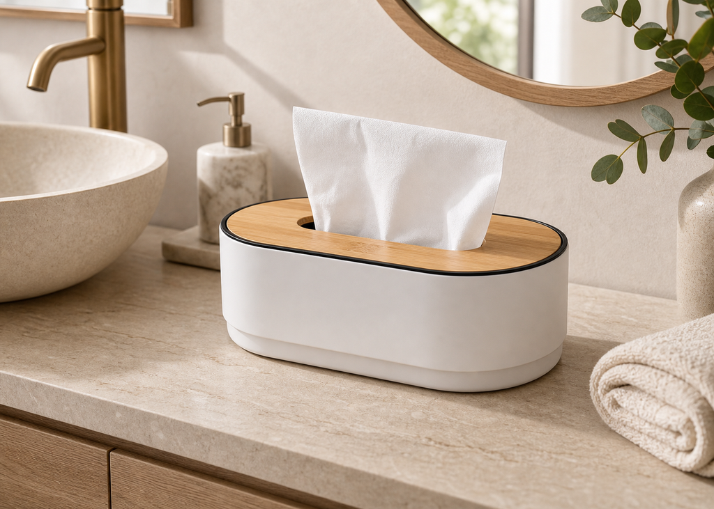 Cozy Haven Bamboo Tissue Box Cover Napkin Holder Paper Tiss - Cozy Haven lifestyle image