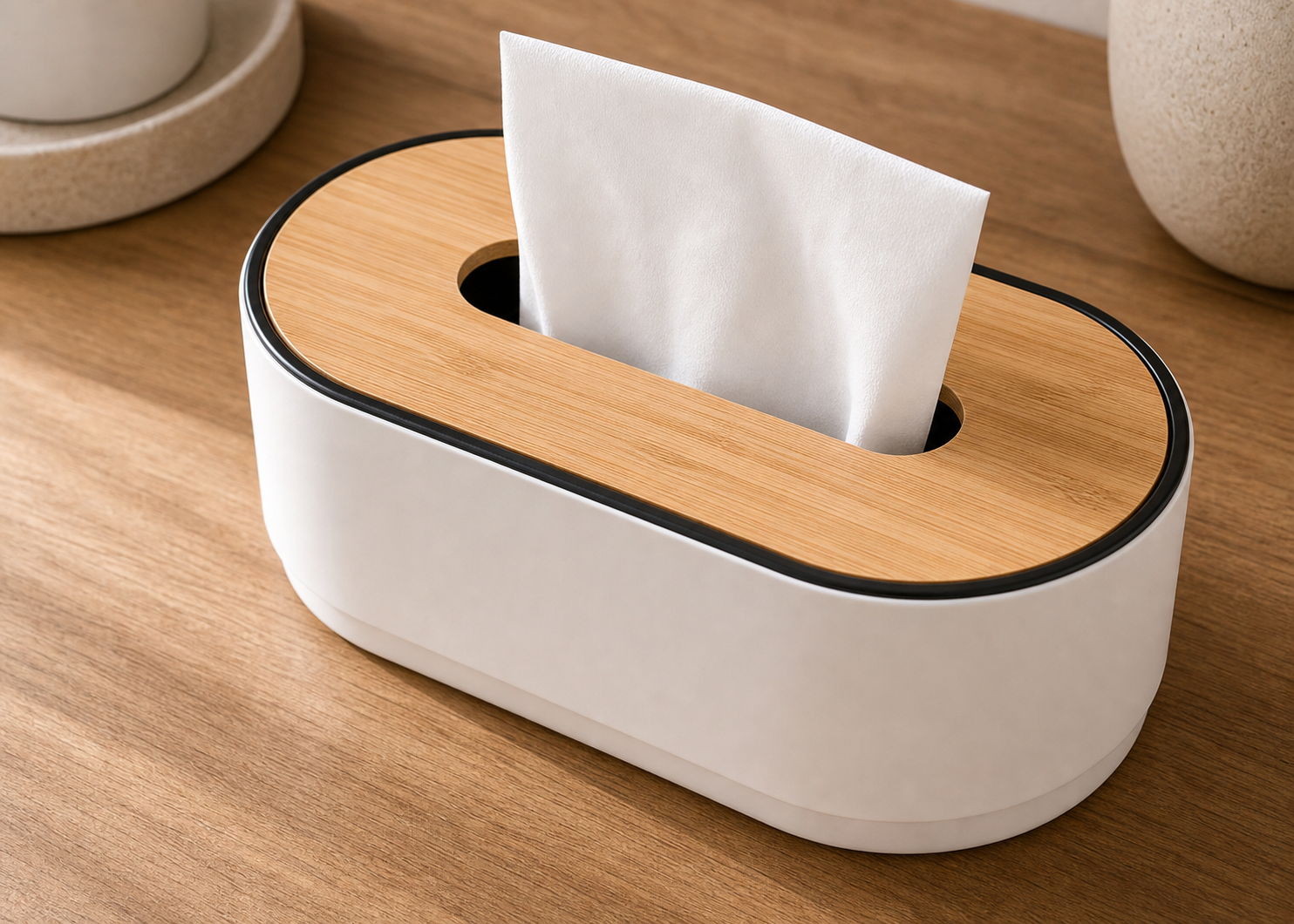 Cozy Haven Bamboo Tissue Box Cover Napkin Holder Paper Tiss - Cozy Haven lifestyle image