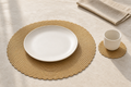 Cozy Haven Round Table Mat And Cup Coasters Set Woven Ramie - Cozy Haven lifestyle image