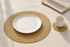 Cozy Haven Round Table Mat And Cup Coasters Set Woven Ramie - Cozy Haven lifestyle image