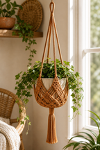 Cozy Haven Boho Macrame Plant Hanger For Indoor Outdoor Hanging - Cozy Haven lifestyle image