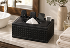 Cozy Haven Elegant Faux Leather Tissue Box Cover With Remote Hol - Cozy Haven lifestyle image