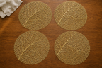Cozy Haven Set Of 4 Table Mat Leaf Golden Pvc Placemat - Cozy Haven lifestyle image