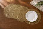 Cozy Haven Set Of 4 Table Mat Leaf Golden Pvc Placemat - Cozy Haven lifestyle image