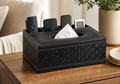 Cozy Haven Elegant Faux Leather Tissue Box Cover With Remote Hol - Cozy Haven lifestyle image