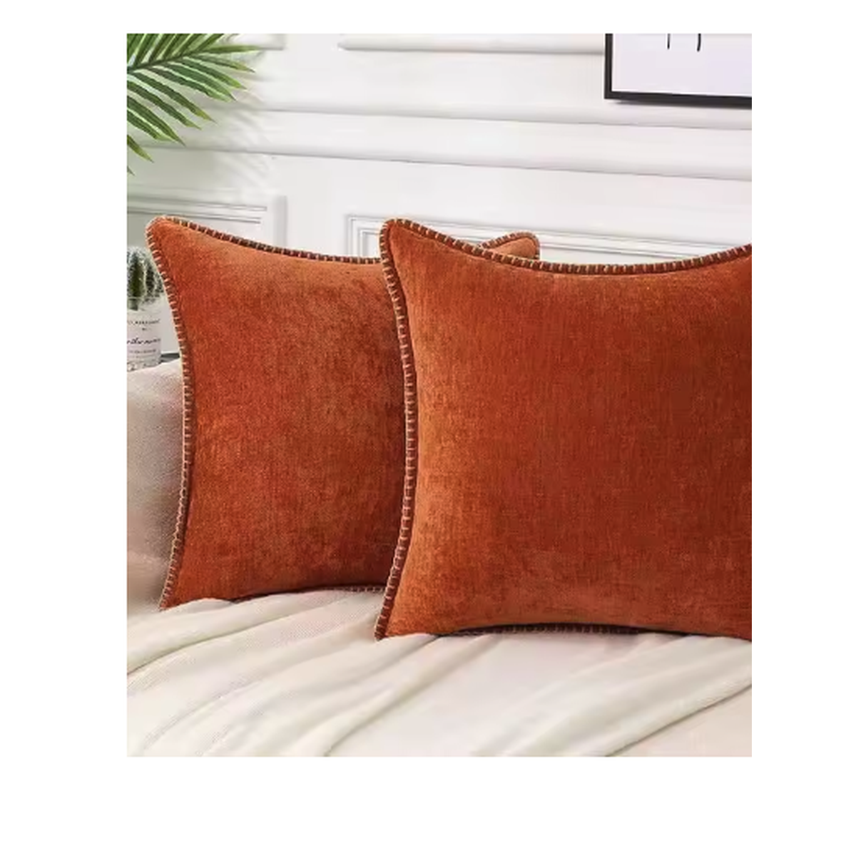 Cozy Haven Velvet Throw Pillow Covers Set - 4 Pack Luxury Square Cushion Cases 18x18 Inch - Bedroom supplier reference Rust Red