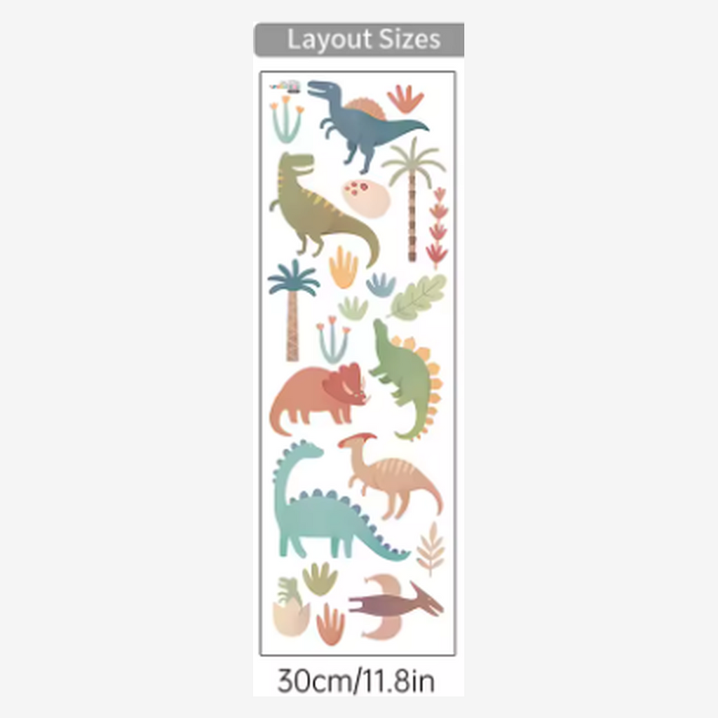 Cozy Haven truthful variant reference for Cozy Haven Removable Nursery Wall Decal Sheets - Dinosaur Decals - 1 Sheet