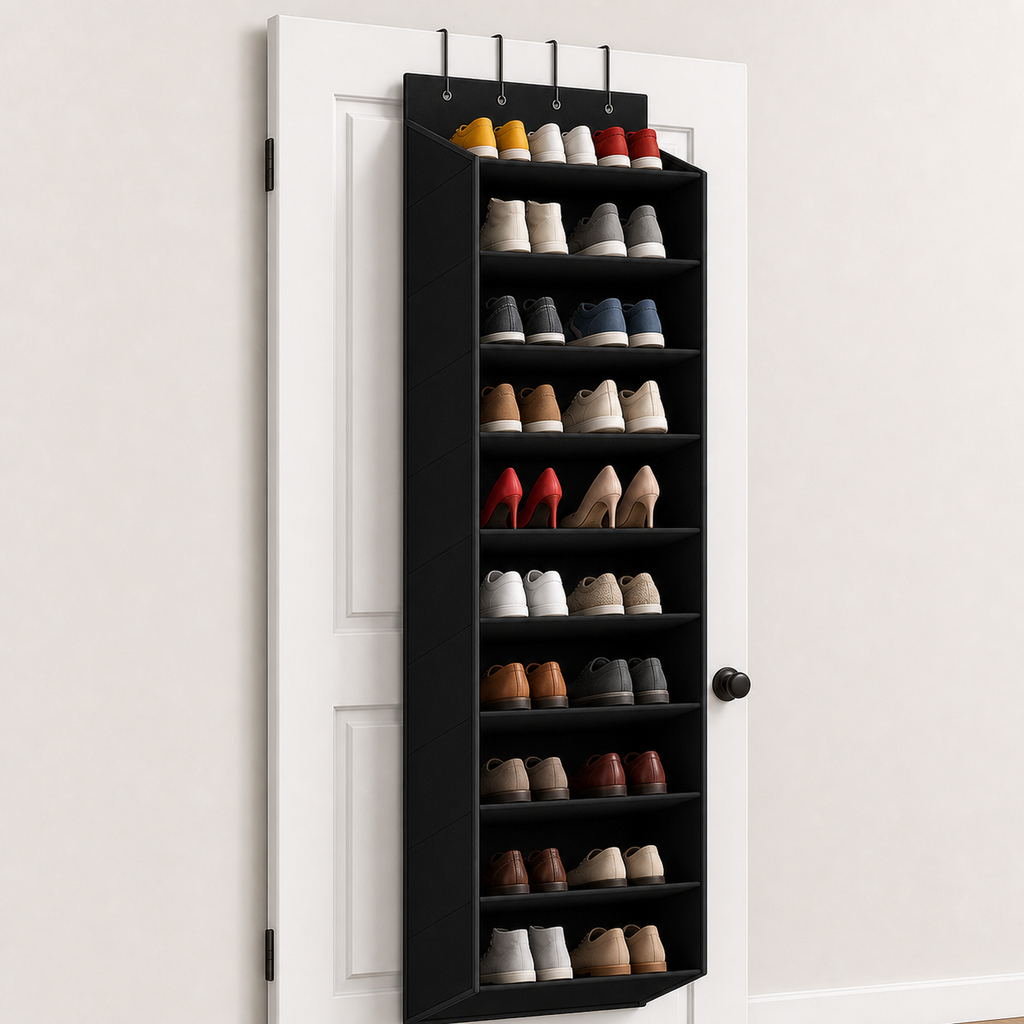 Cozy Haven Shoe Over Door Hanging Organizer - Black