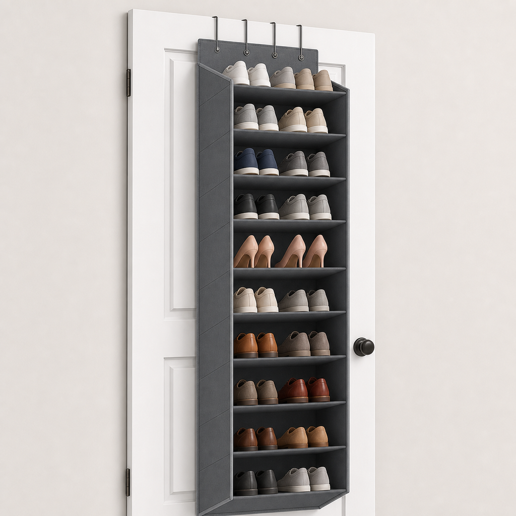 Cozy Haven Shoe Over Door Hanging Organizer - Grey