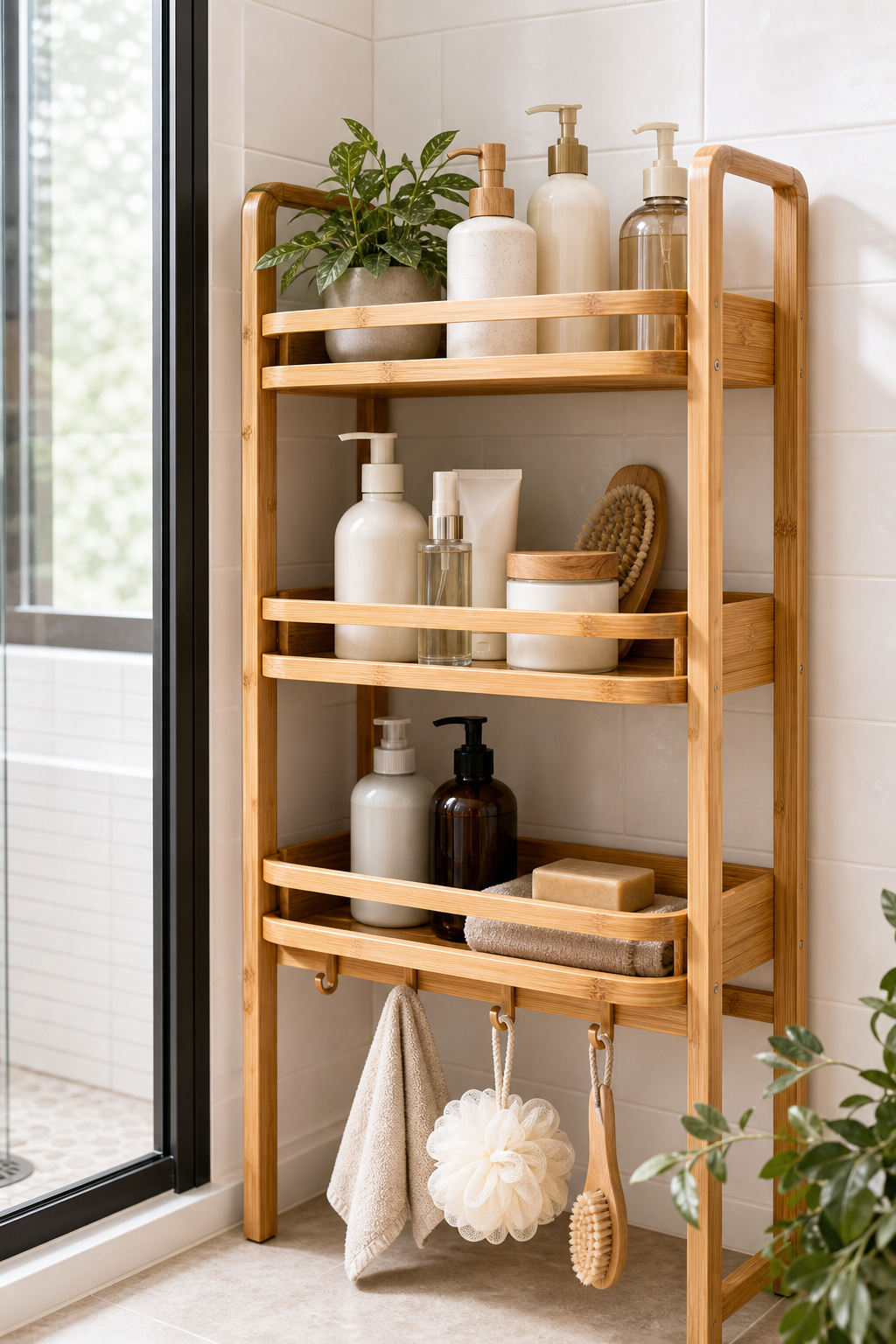 Cozy Haven Shower Organizer with Hooks - 3 Tier Hanging Bathroom Caddy lifestyle image 7