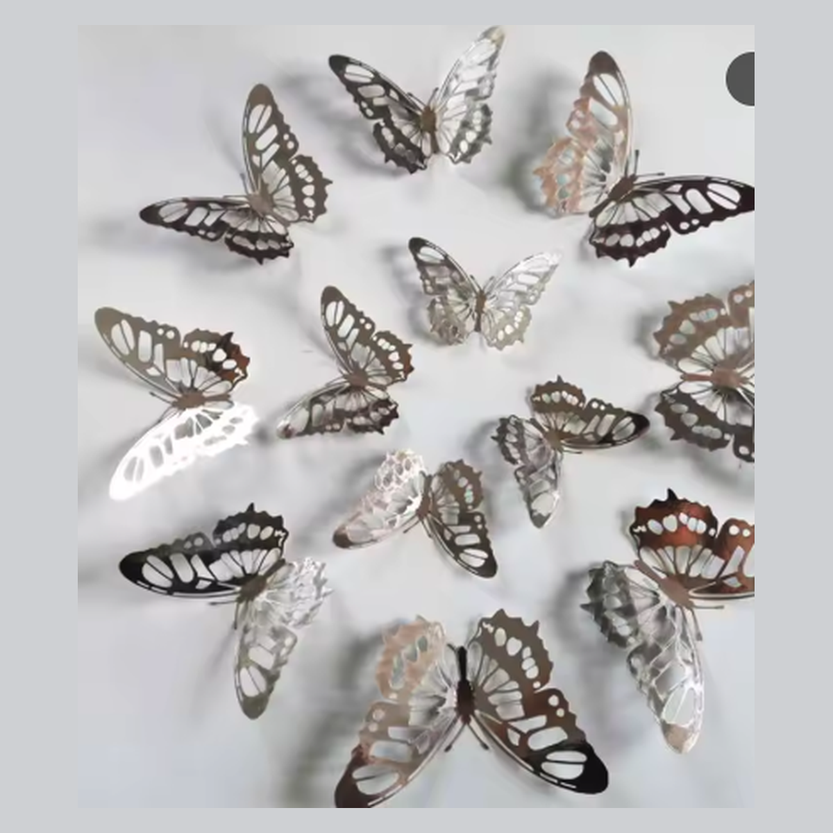 Cozy Haven 3D Metal Butterfly Wall Stickers Set - 12 Pack Silver Hollow Party Decor supplier exact visual Silver 2