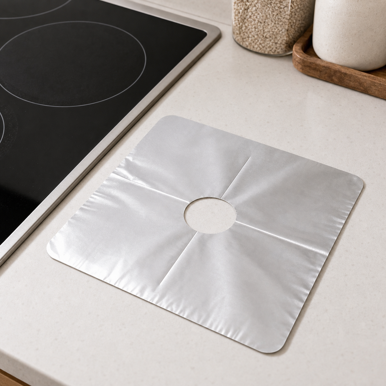 Cozy Haven Stove Burner Liners - silver single stove burner liner
