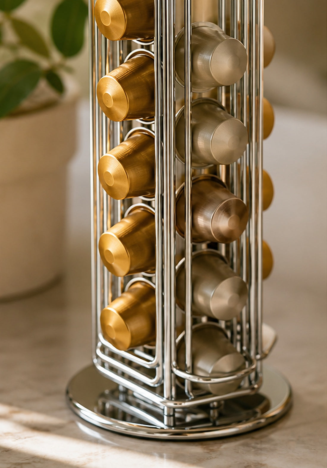 Silver Coffee Capsule Storage Rack